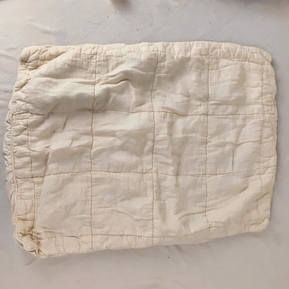 Parachute Linen Loft Sham Cream Cotton Back Minimalist‎ Quilted Standard - Picture 1 of 5